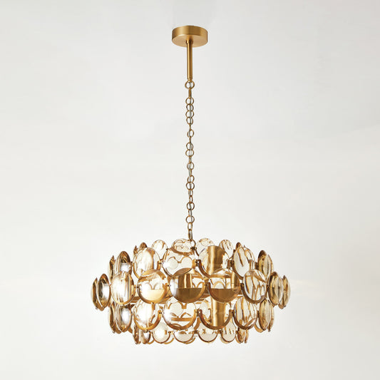 Global Views Brass Cabochon Amber Glass Chandelier
Brass