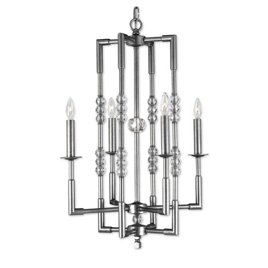 Magro 4 Light Mini Chandelier by American Brass and Crystal
