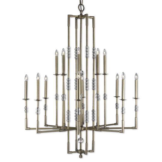 Magro 16 Light Chandelier by American Brass and Crystal