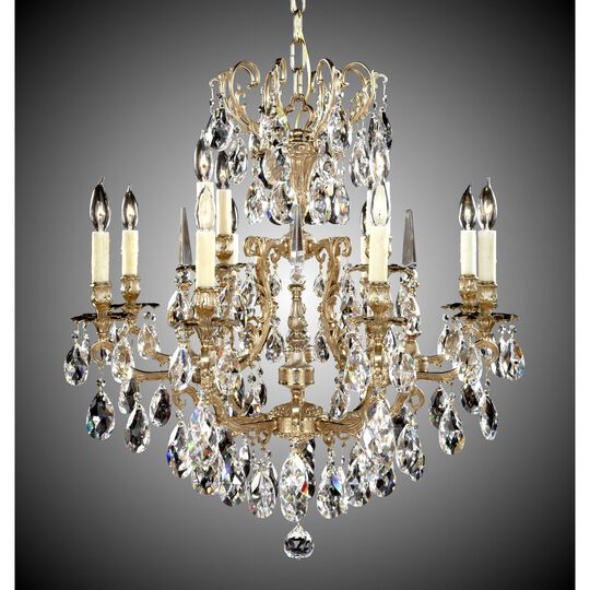Parisian 26 Inch Chandelier by American Brass and Crystal