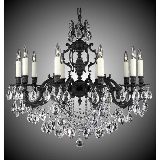 Rosetta 10 Light Chandelier by American Brass and Crystal