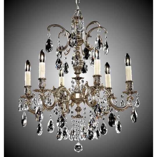 Marlena 6 Light Chandelier by American Brass and Crystal