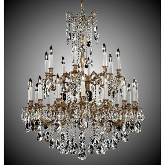 Bellagio 24 Light Chandelier by American Brass and Crystal