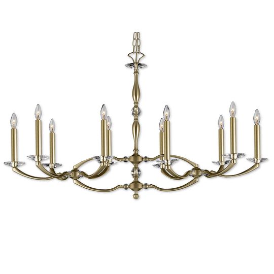 Kensington 23 Inch 10 Light Chandelier by American Brass and Crystal