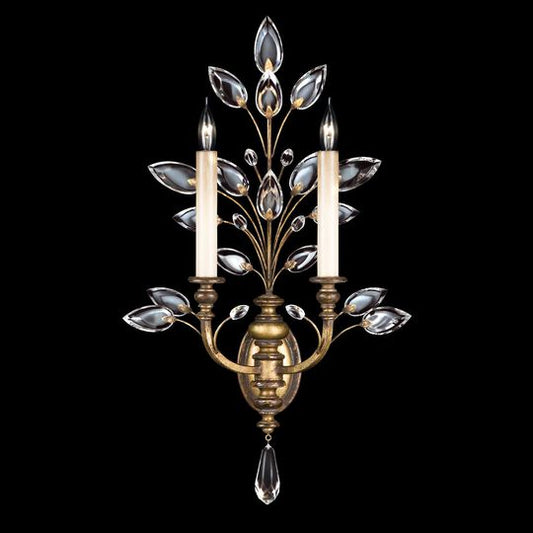 Crystal Laurel 28 Inch 2 Light Wall Sconce by Fine Art Handcrafted Lighting