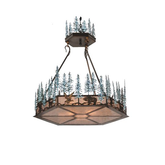 Wildlife At Pine Lake 37 Inch Large Pendant by Meyda Lighting