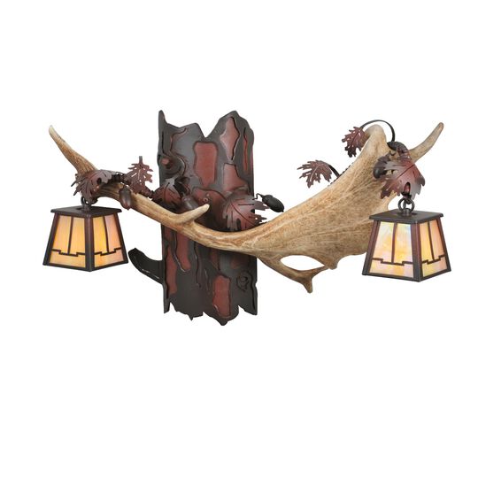 Antlers Fallow Deer Large 2 Light Wall Sconce by Meyda Lighting