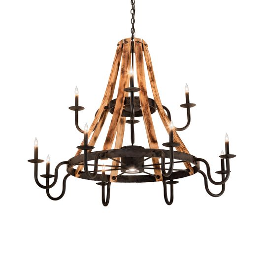 Barrel Stave 54 Inch 12 Light Chandelier by Meyda Lighting