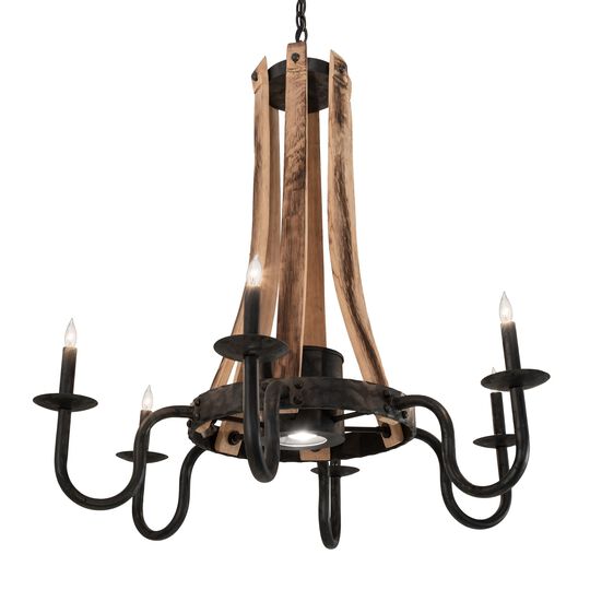 Barrel Stave 36 Inch 6 Light Chandelier by Meyda Lighting