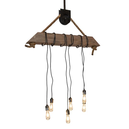 Wood Beam 44 Inch Large Pendant by Meyda Lighting