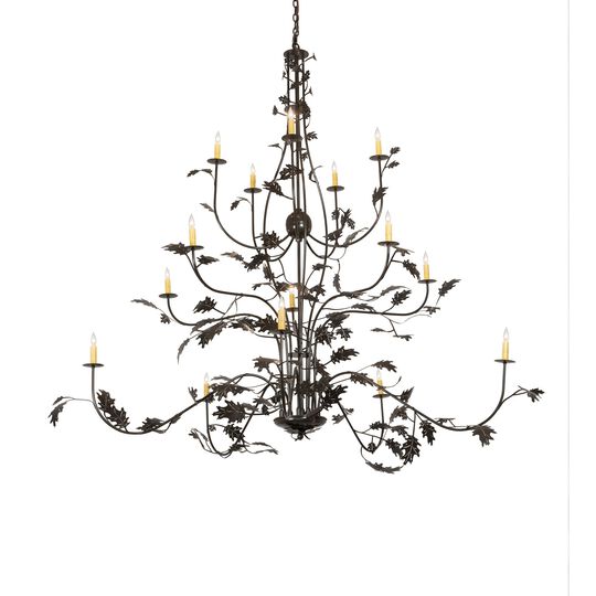 Oak Leaf 72 Inch 15 Light Chandelier by Meyda Lighting