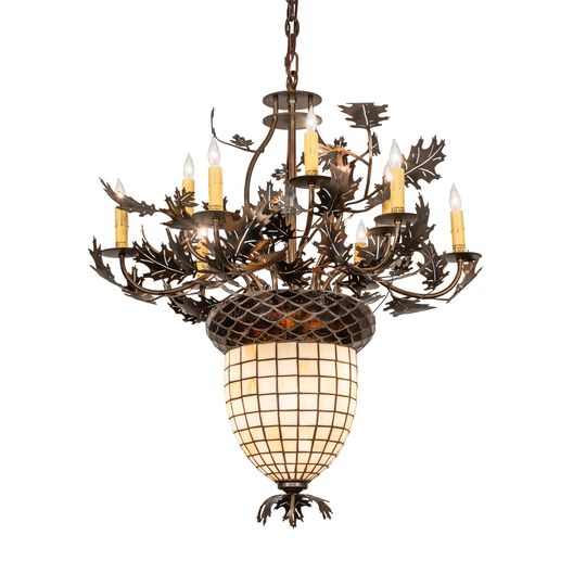 Oak Leaf & Acorn 34 Inch Chandelier by Meyda Lighting