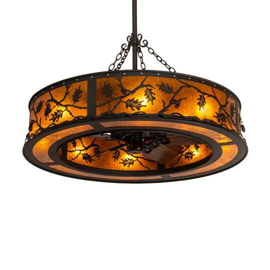 Oak Leaf & Acorn 45 Inch 3 Light Chandelier by Meyda Lighting