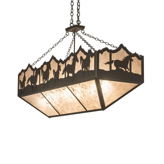 Running Horses 54 Inch Large Pendant by Meyda Lighting