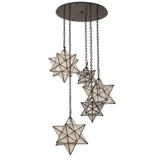 Moravian Star 37 Inch 5 Light Multi Light Pendant by Meyda Lighting