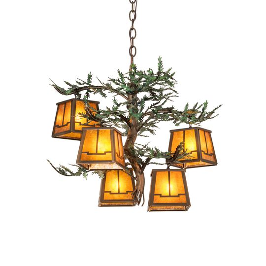 Pine Branch 29 Inch 5 Light LED Chandelier by Meyda Lighting
