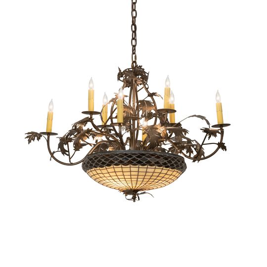 Greenbriar Oak 36 Inch 11 Light Chandelier by Meyda Lighting