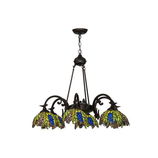 Tiffany Honey Locust 32 Inch 6 Light Chandelier by Meyda Lighting