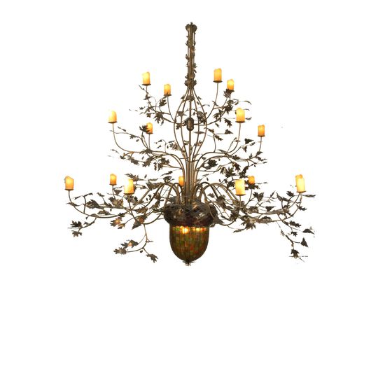 Greenbriar Oak 100 Inch 16 Light Chandelier by Meyda Lighting