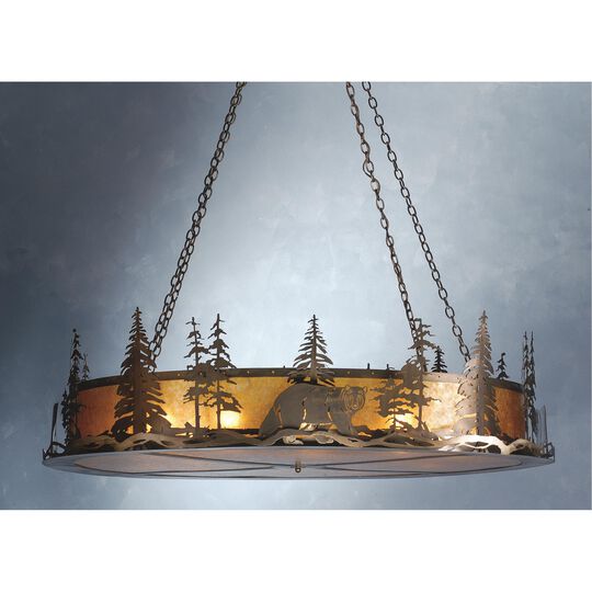 Northwoods Bear At Dusk 66 Inch Large Pendant by Meyda Lighting