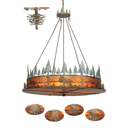 Wildlife At Pine Lake 72 Inch Large Pendant by Meyda Lighting