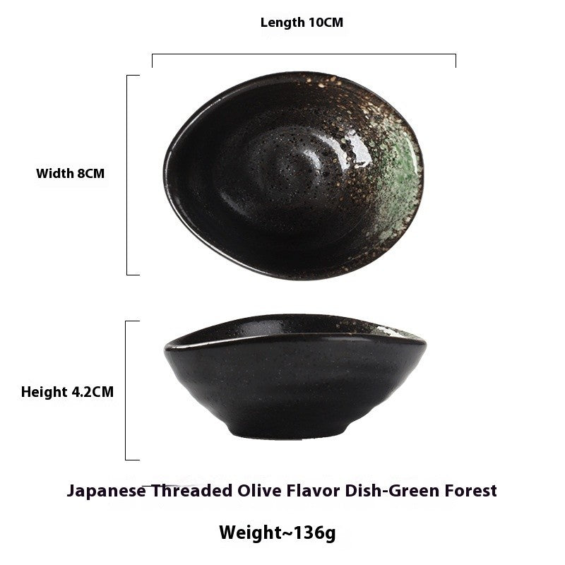 Olive Thread Oval Sauce Dish