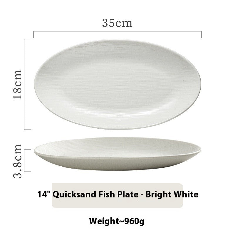 Quicksand Oval Glazed Fish Plate