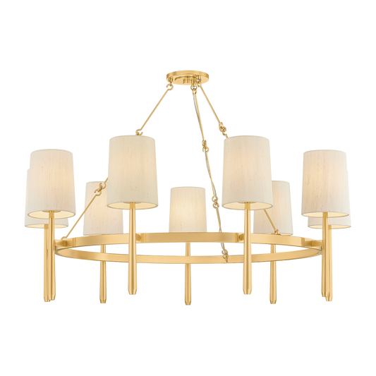 Hudson Valley Lighting Bridgeton 9 Light Aged Brass Chandelier Ceiling Light