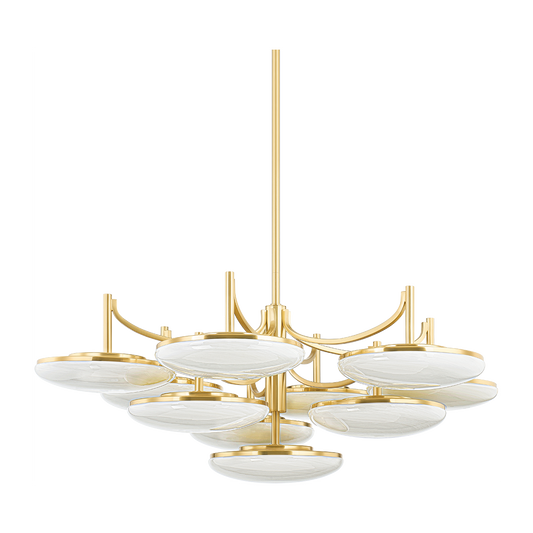 Hudson Valley Lighting Bregman 10 Light 44 inch Aged Brass Chandelier Ceiling Light