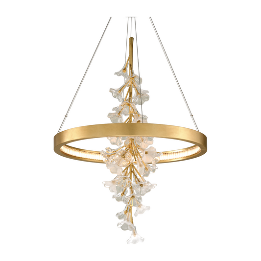 Corbett Jasmine 1 Light 28 inch Gold Leaf Chandelier Ceiling Light
