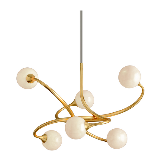 Corbett Signature 6 Light Gold Leaf Chandelier Ceiling Light