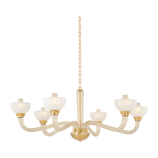 Hudson Valley Lighting St. Lawrence 6 Light 48.5 inch Aged Brass Chandelier Ceiling Light