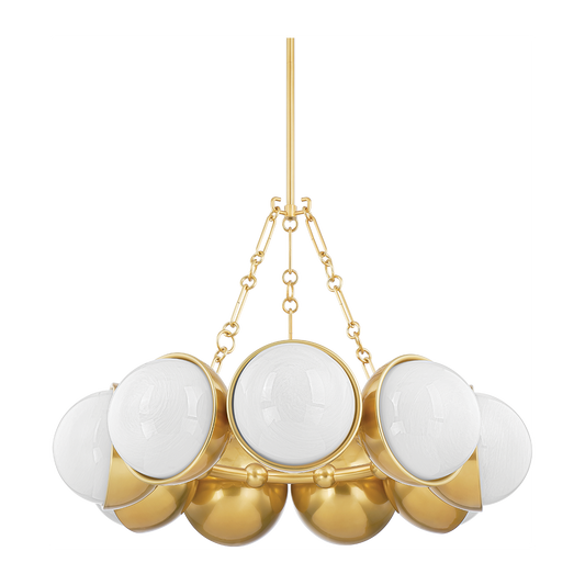 Corbett Althea 9 Light Vintage Polished Brass Chandelier Ceiling Light