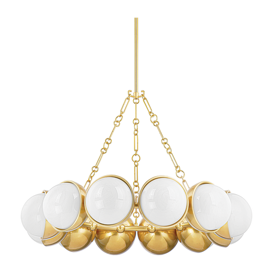 Corbett Althea 12 Light Vintage Polished Brass Chandelier Ceiling Light