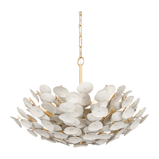 Corbett Aimi 9 Light Vintage Gold Leaf Chandelier Ceiling Light