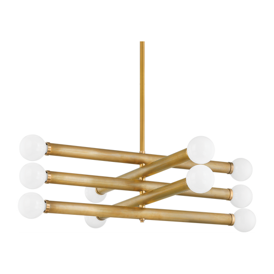 Corbett Pienza 10 Light Vintage Brass Chandelier Ceiling Light
