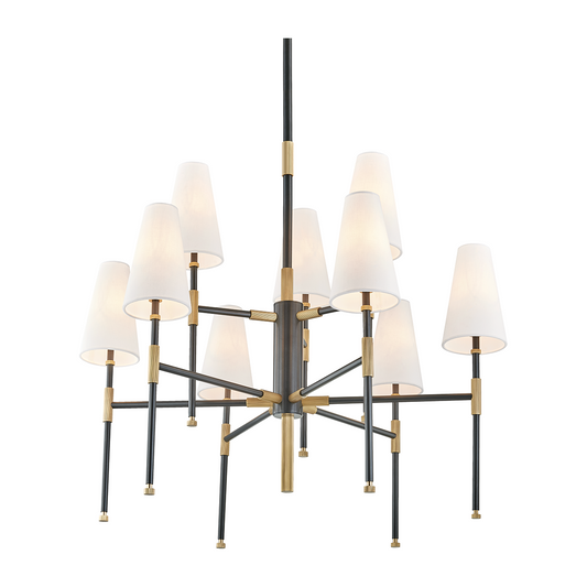 Hudson Valley Lighting Bowery 9 Light 34 inch Aged Old Bronze Chandelier Ceiling Light
