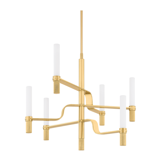 Hudson Valley Lighting Allentown 6 Light 36 inch Aged Brass Chandelier Ceiling Light