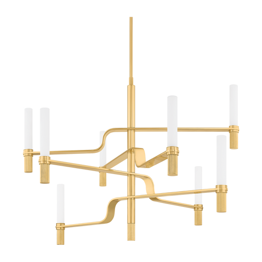 Hudson Valley Lighting Allentown 8 Light 48 inch Aged Brass Chandelier Ceiling Light