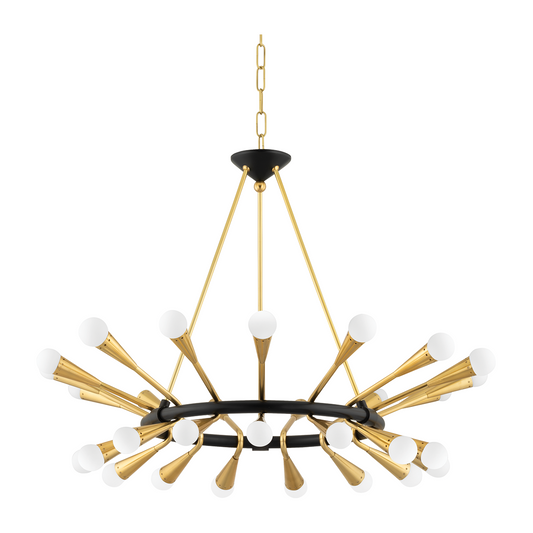 Corbett Aries 30 Light Vintage Polished Brass/Deep Bronze Chandelier Ceiling Light