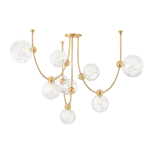Corbett Astraia 9 Light Vintage Brass Chandelier Ceiling Light