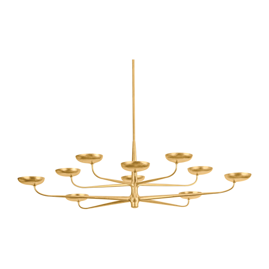 Hudson Valley Lighting Taormina 10 Light Vintage Gold Leaf Chandelier Ceiling Light