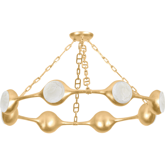Corbett Riviere 8 Light Vintage Gold Leaf Chandelier Ceiling Light