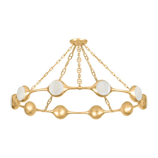 Corbett Riviere 10 Light Vintage Gold Leaf Chandelier Ceiling Light