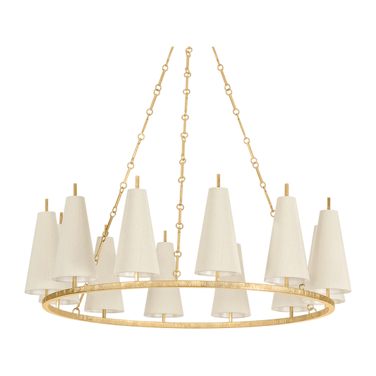 Corbett Tirana 12 Light Vintage Gold Leaf Chandelier Ceiling Light
