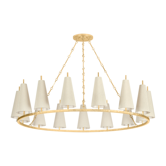 Corbett Tirana 15 Light Vintage Gold Leaf Chandelier Ceiling Light