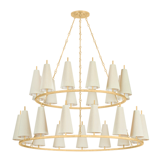 Corbett Tirana 27 Light Vintage Gold Leaf Chandelier Ceiling Light