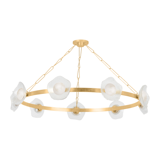 Corbett Almandine 9 Light Vintage Gold Leaf Chandelier Ceiling Light