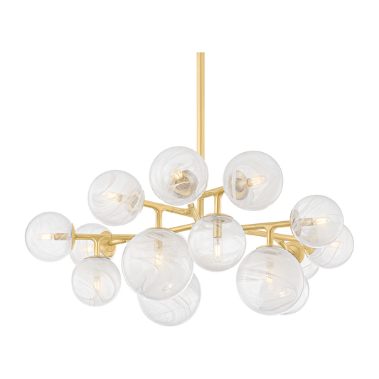 Corbett Glasgow 15 Light Vintage Polished Brass Chandelier Ceiling Light