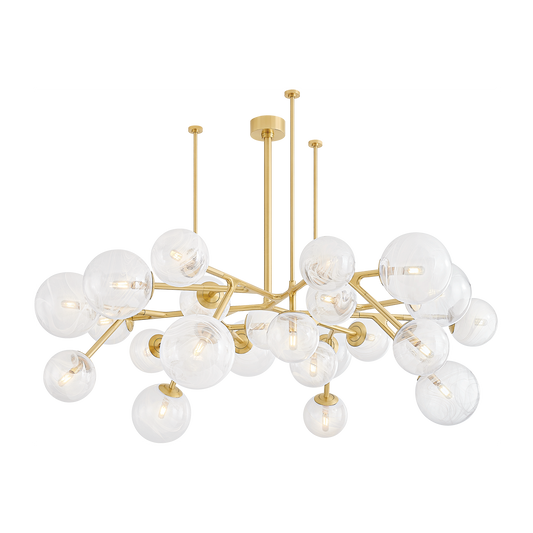 Corbett Glasgow 24 Light Vintage Polished Brass Chandelier Ceiling Light